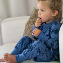 Barn Geggamoja Babybyxor|Bambukläder<Babybyxor Bambu Blå Astronaut