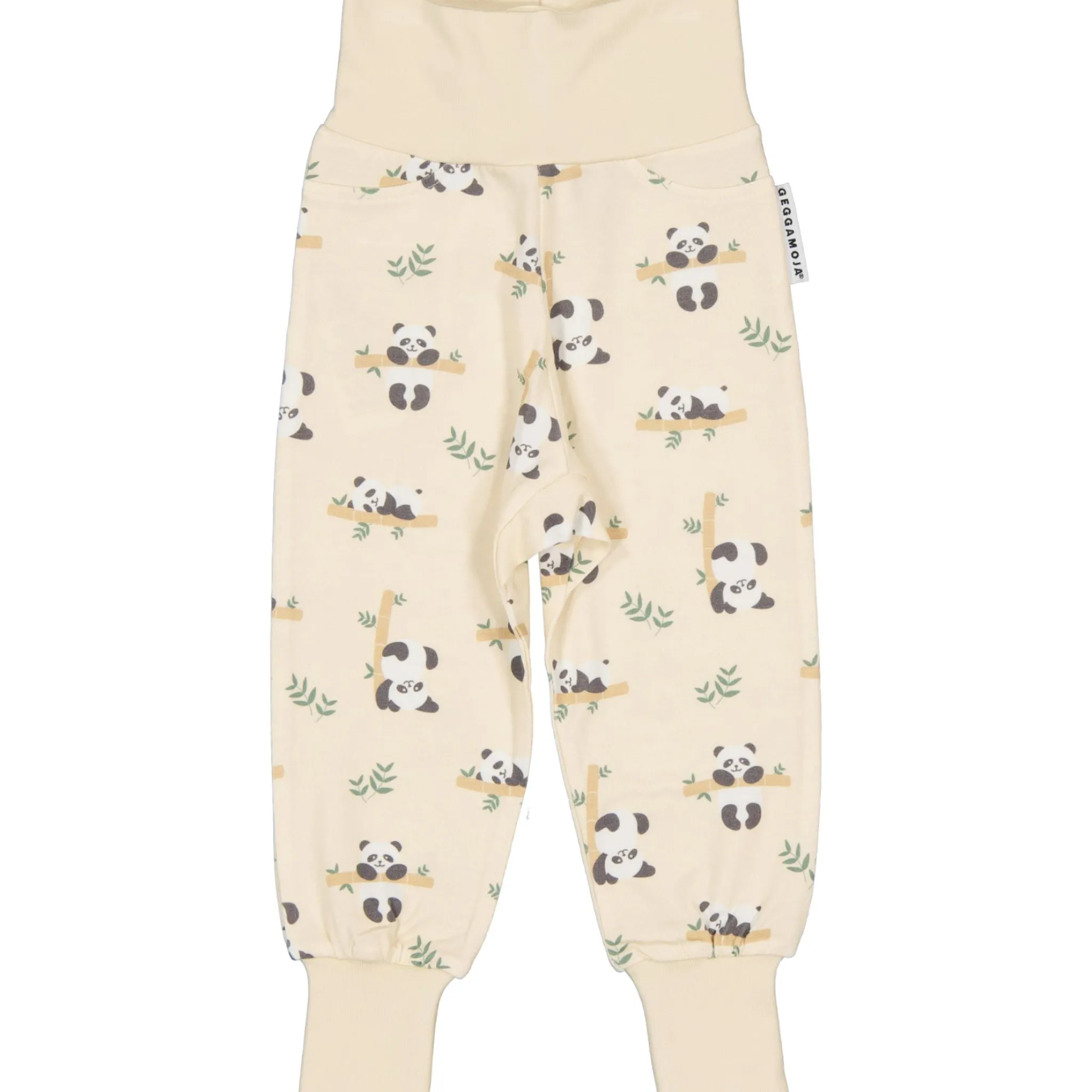 Barn Geggamoja Babybyxor|Bambukläder<Babybyxor Bambu Panda Beige