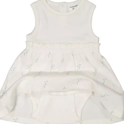 Barn Geggamoja Nyfödd<Babyklänning ärmlös Tiny Dots Vit