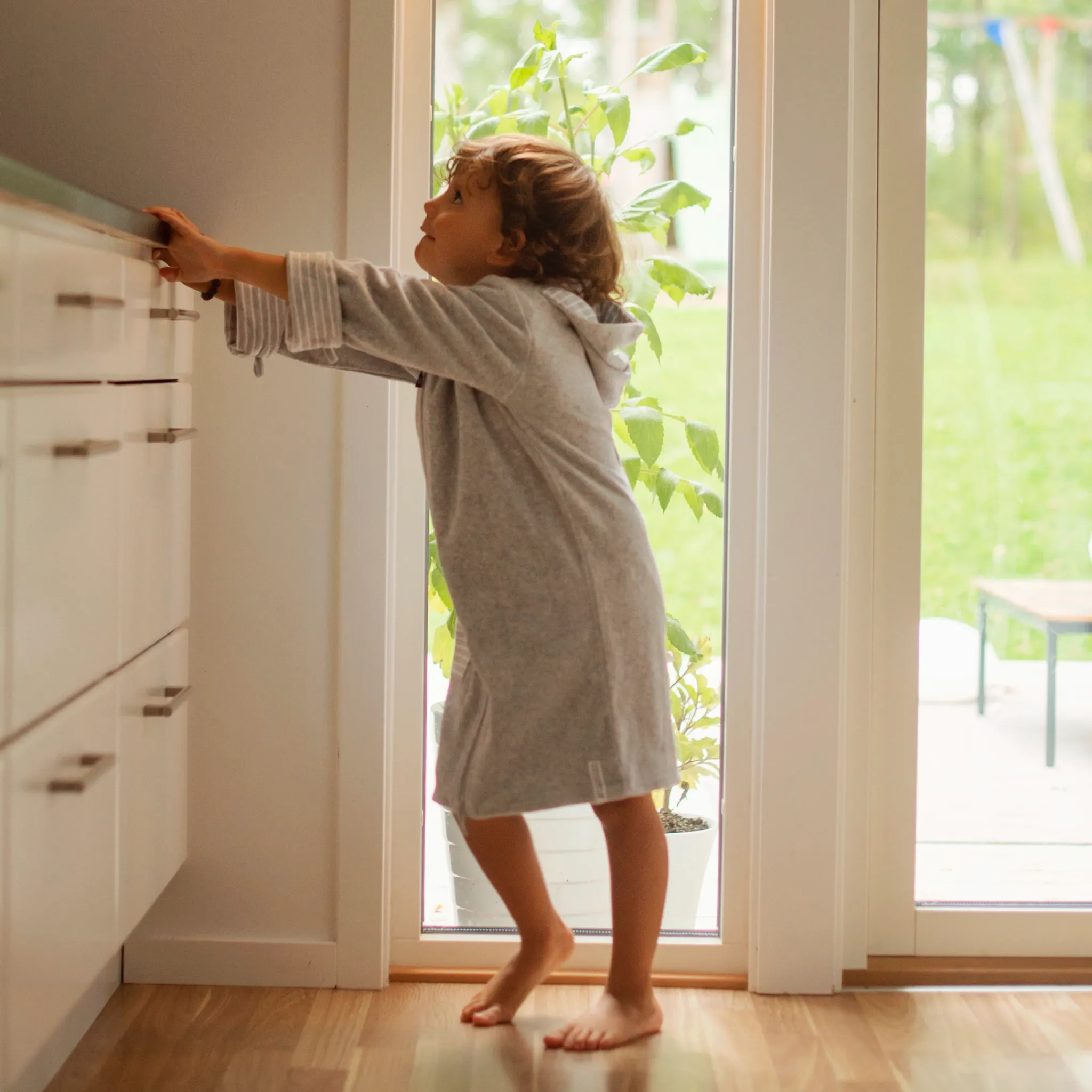 Barn Geggamoja Badrockar<Badrock Vändbar Classic Grå/Vit