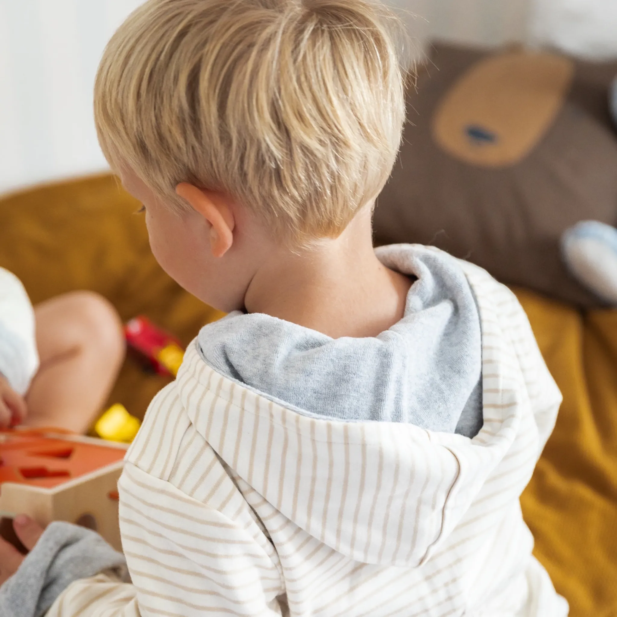 Barn Geggamoja Badrockar<Badrock Vändbar Classic Vit/Beige