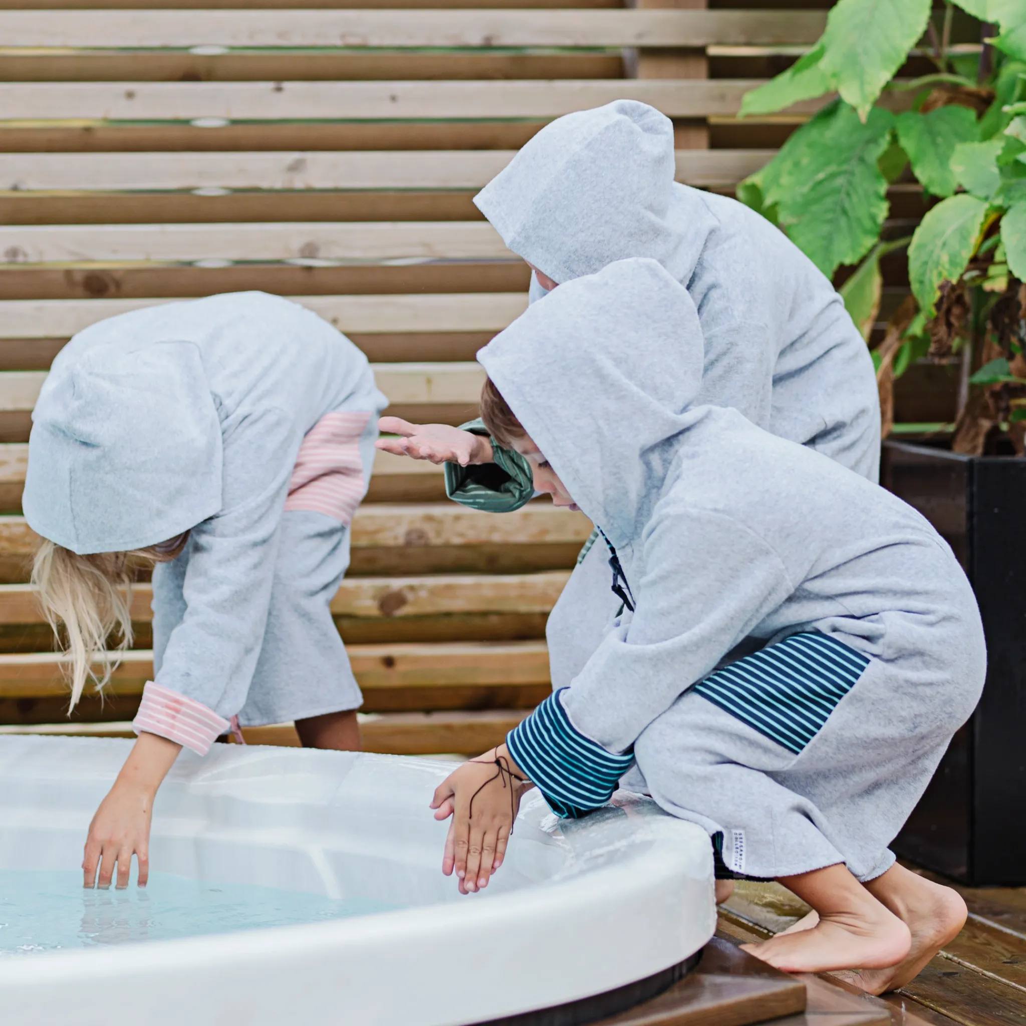 Barn Geggamoja Badrockar<Badrock Vändbar Gråmelerad/Grön