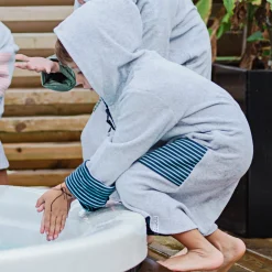 Barn Geggamoja Badrockar<Badrock Vändbar Gråmelerad/Navy