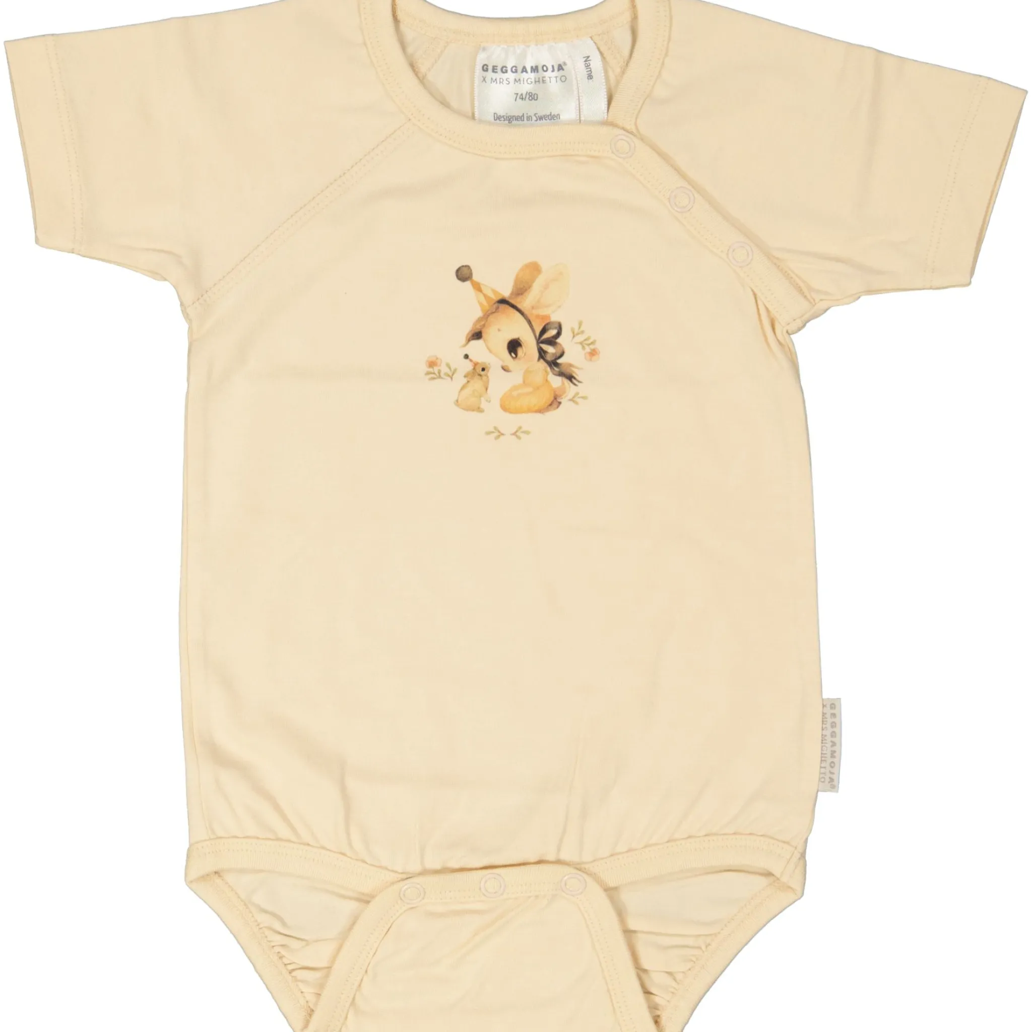 Barn Geggamoja Bambukläder|Nyfödd<Bambu Body m. kort arm Stella