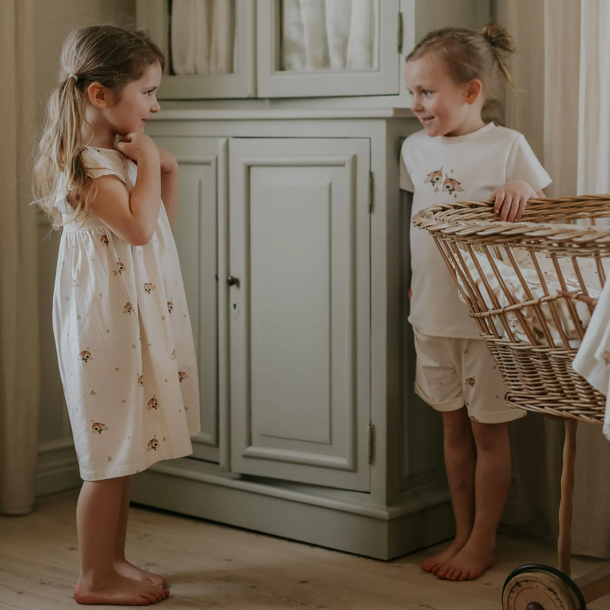 Barn Geggamoja Bambukläder<Bambu Klänning med volang Long ear