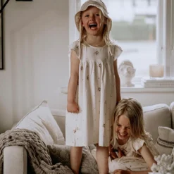 Barn Geggamoja Bambukläder<Bambu Klänning med volang Long ear