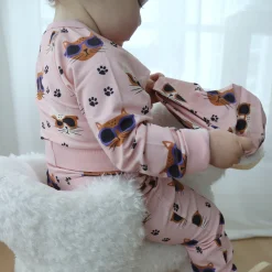 Barn Geggamoja Bodys<Body Bambu Cool Cats Rosa
