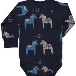 Barn Geggamoja Bodys|Bambukläder<Body Bambu Dalahäst Navy