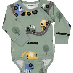 Barn Geggamoja Bodys|Bambukläder<Body Bambu Traktor Grön