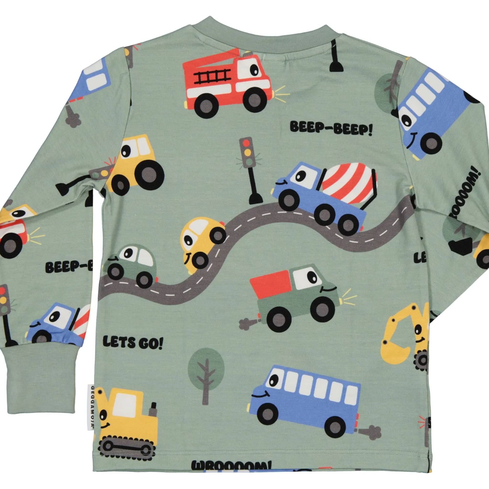 Barn Geggamoja Tröjor|Bambukläder<Farfarströja Bambu Traktor Grön