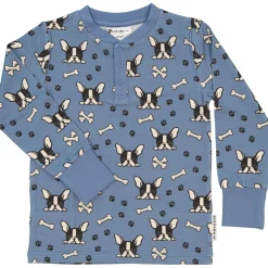 Barn Geggamoja Tröjor|Bambukläder<Farsfarströja Bambu Bulldog Blå