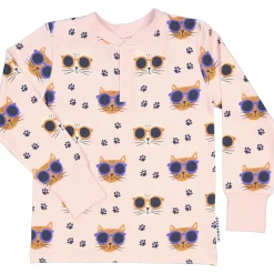 Barn Geggamoja Tröjor|Bambukläder<Farsfarströja Bambu Cool Cats Rosa