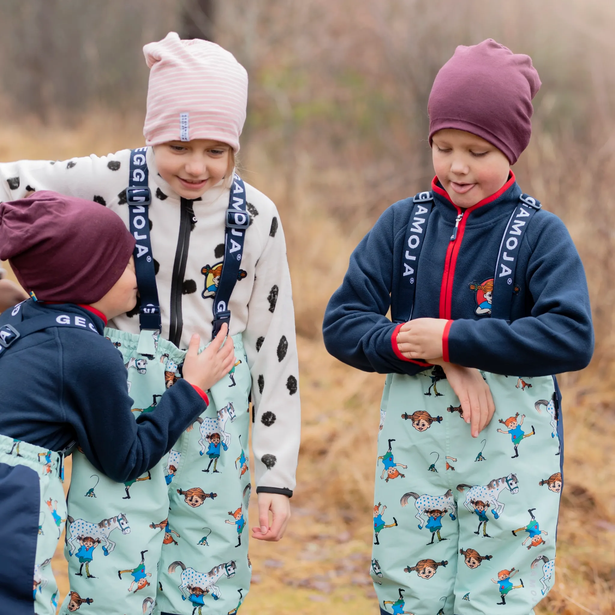 Barn Geggamoja Jackor|Fleecekläder<Fleecejacka Pippi Långstrump Navy