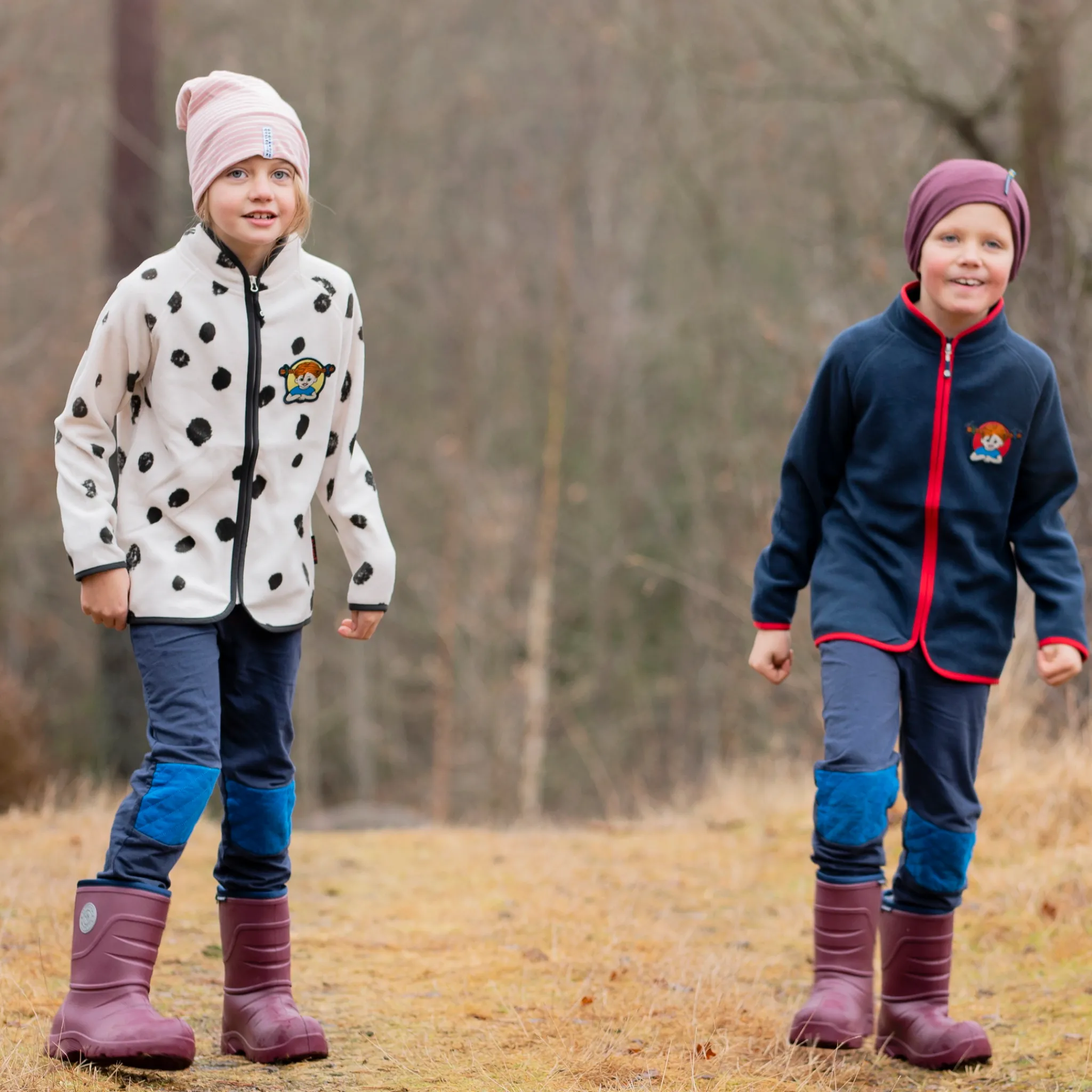 Barn Geggamoja Jackor|Fleecekläder<Fleecejacka Pippi Långstrump Navy