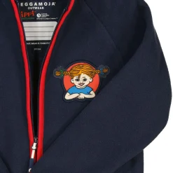 Barn Geggamoja Jackor|Fleecekläder<Fleecejacka Pippi Långstrump Navy