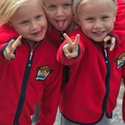 Barn Geggamoja Jackor|Fleecekläder<Fleecejacka Pippi Långstrump Röd