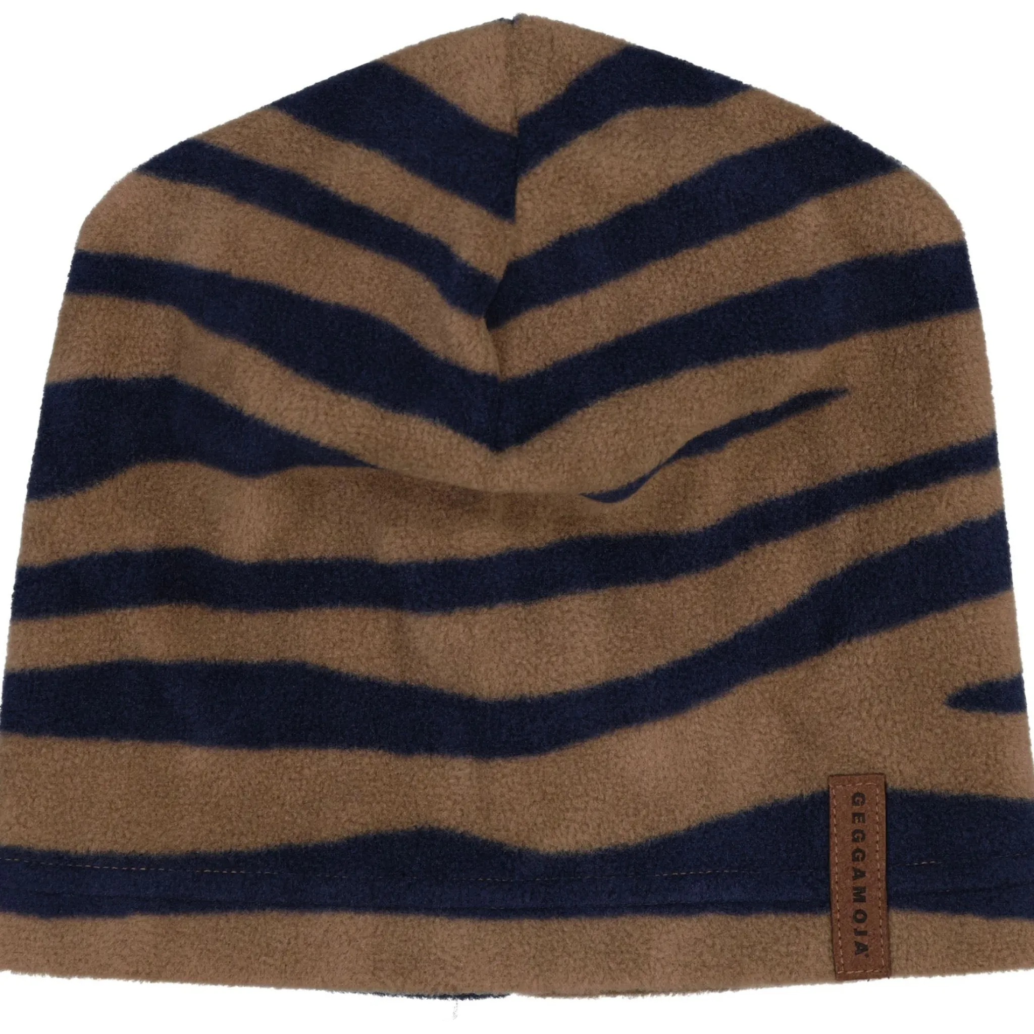 Barn Geggamoja Vintermössor<Fleecemössa Zebra Blå/Brun