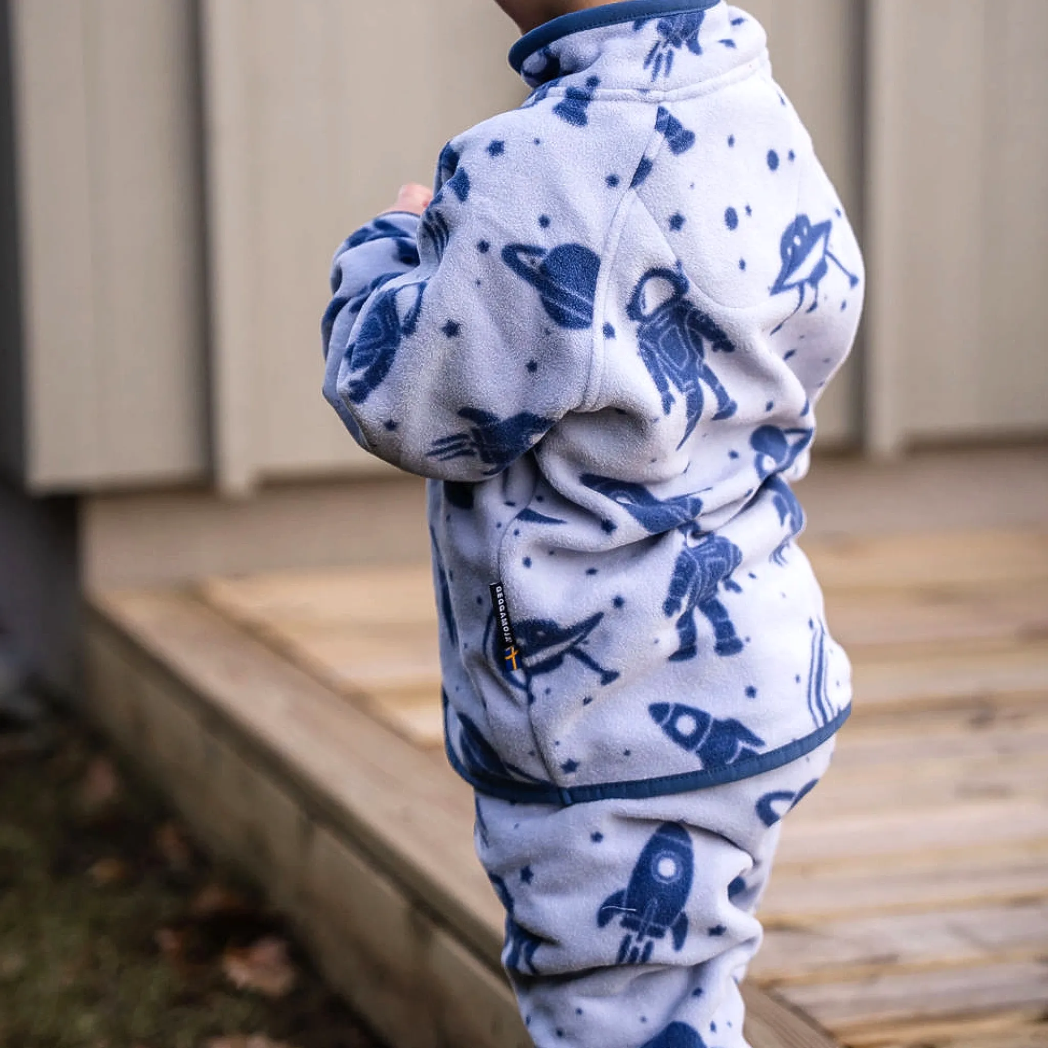 Barn Geggamoja Fleecekläder<Fleeceset Astro Blå