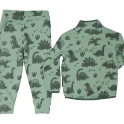 Barn Geggamoja Fleecekläder<Fleeceset Dino Grön