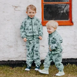 Barn Geggamoja Fleecekläder<Fleeceset Dino Grön