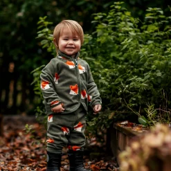 Barn Geggamoja Fleecekläder<Fleeceset Räv Grön