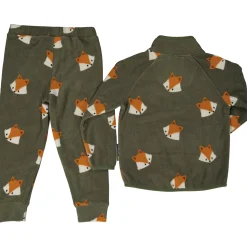 Barn Geggamoja Fleecekläder<Fleeceset Räv Grön