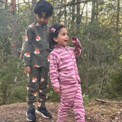 Barn Geggamoja Fleecekläder<Fleeceset Zebra Plum