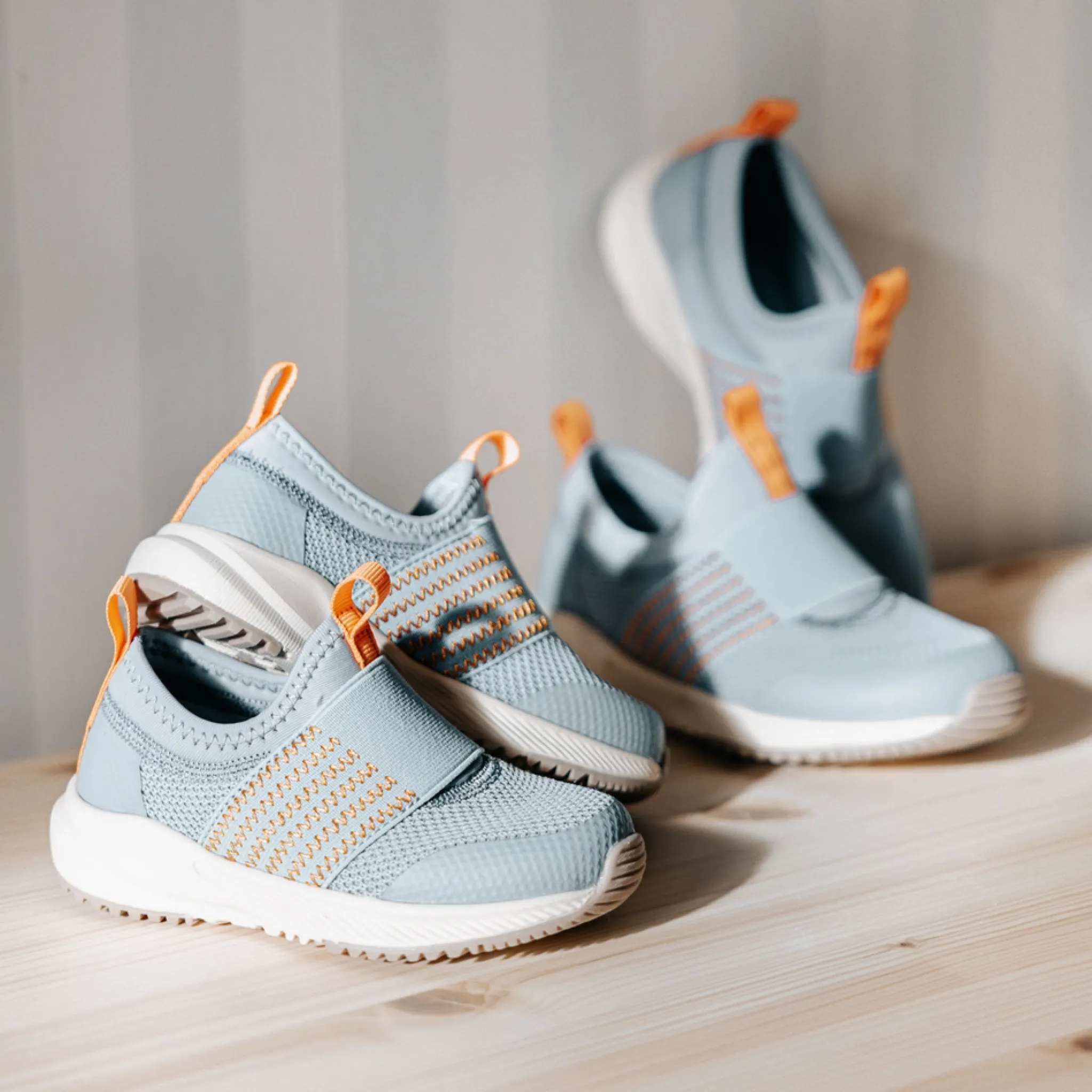 Geggamoja Skor Och Stövlar<Fly knit sneaker Dusty Blue