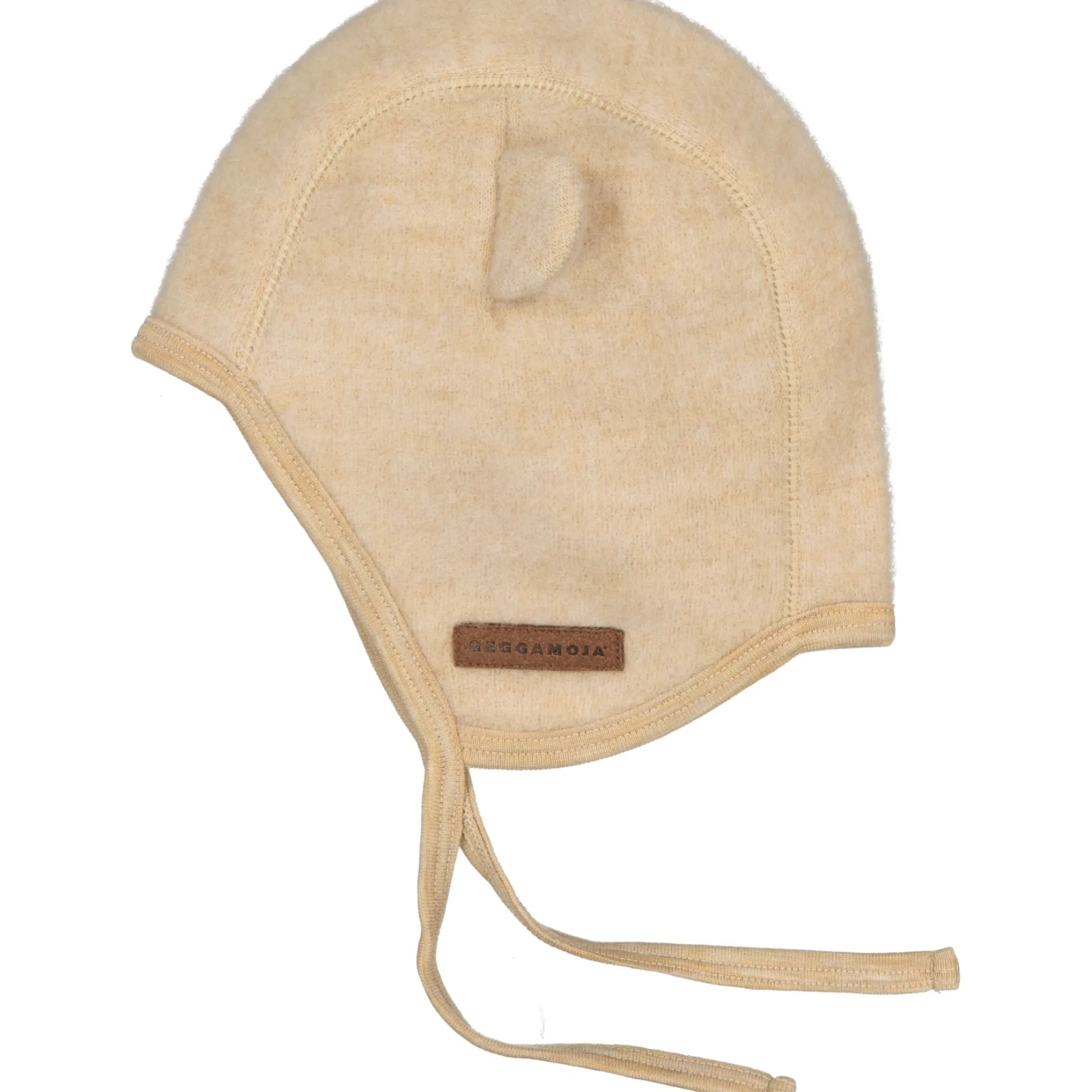 Barn Geggamoja Vintermössor|Ull Och Underställ<Hjälmmössa Ullfleece Beige