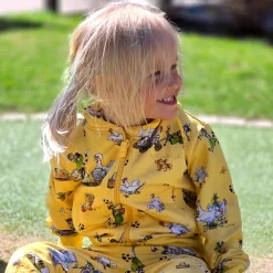 Barn Geggamoja Tröjor<Hoodie Pettson och Findus Gul