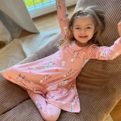 Barn Geggamoja Klänningar|Bambukläder<Klänning Bambu Lama Rosa