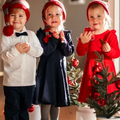 Barn Geggamoja Klänningar<Klänning med volang Marinblå