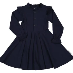 Barn Geggamoja Klänningar<Klänning med volang Marinblå