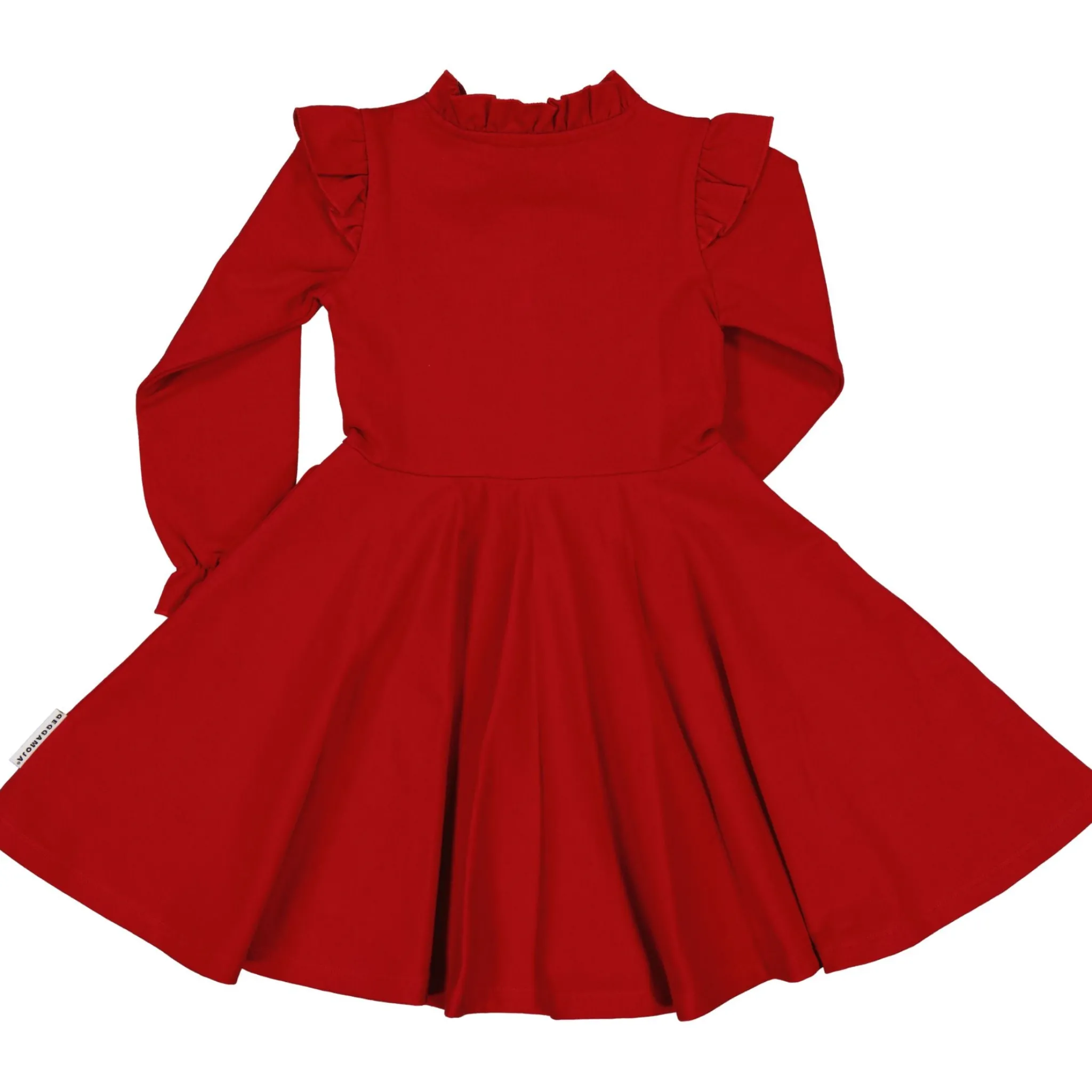 Barn Geggamoja Klänningar<Klänning med volang Mörkröd