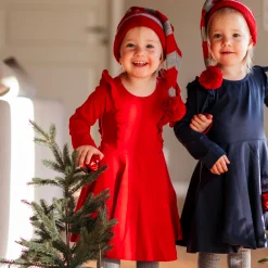 Barn Geggamoja Klänningar<Klänning med volang Röd