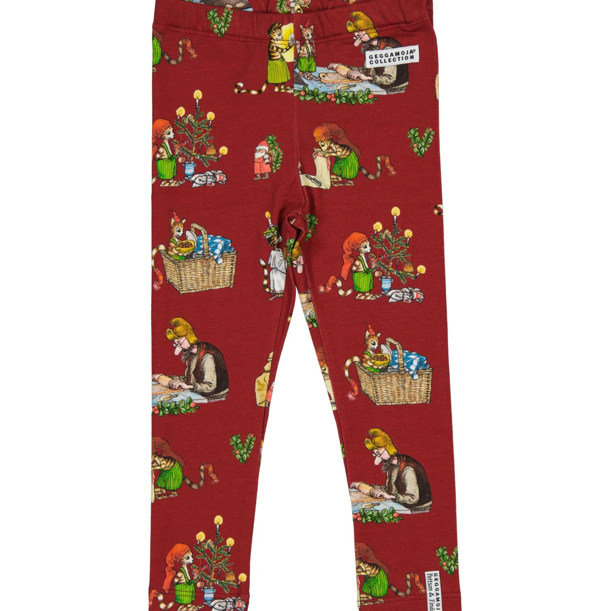 Barn Geggamoja Leggings Och Tights<Leggings Pettson och Findus Röd - Julmotiv