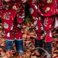 Barn Geggamoja Leggings Och Tights<Leggings Pettson och Findus Röd - Julmotiv