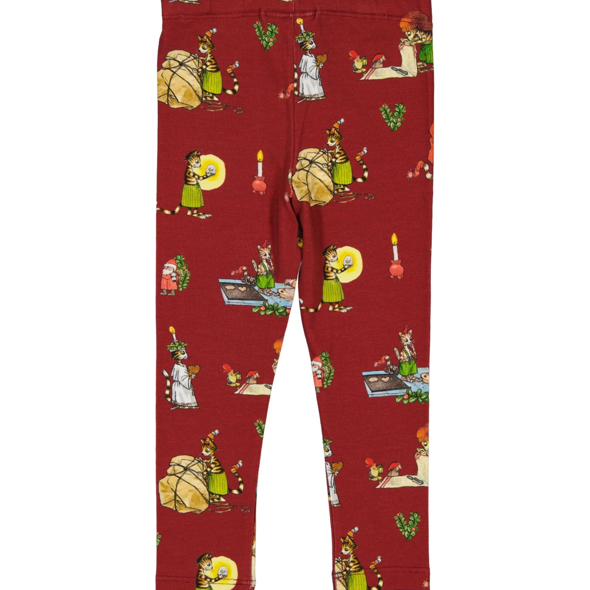 Barn Geggamoja Leggings Och Tights<Leggings Pettson och Findus Röd - Julmotiv
