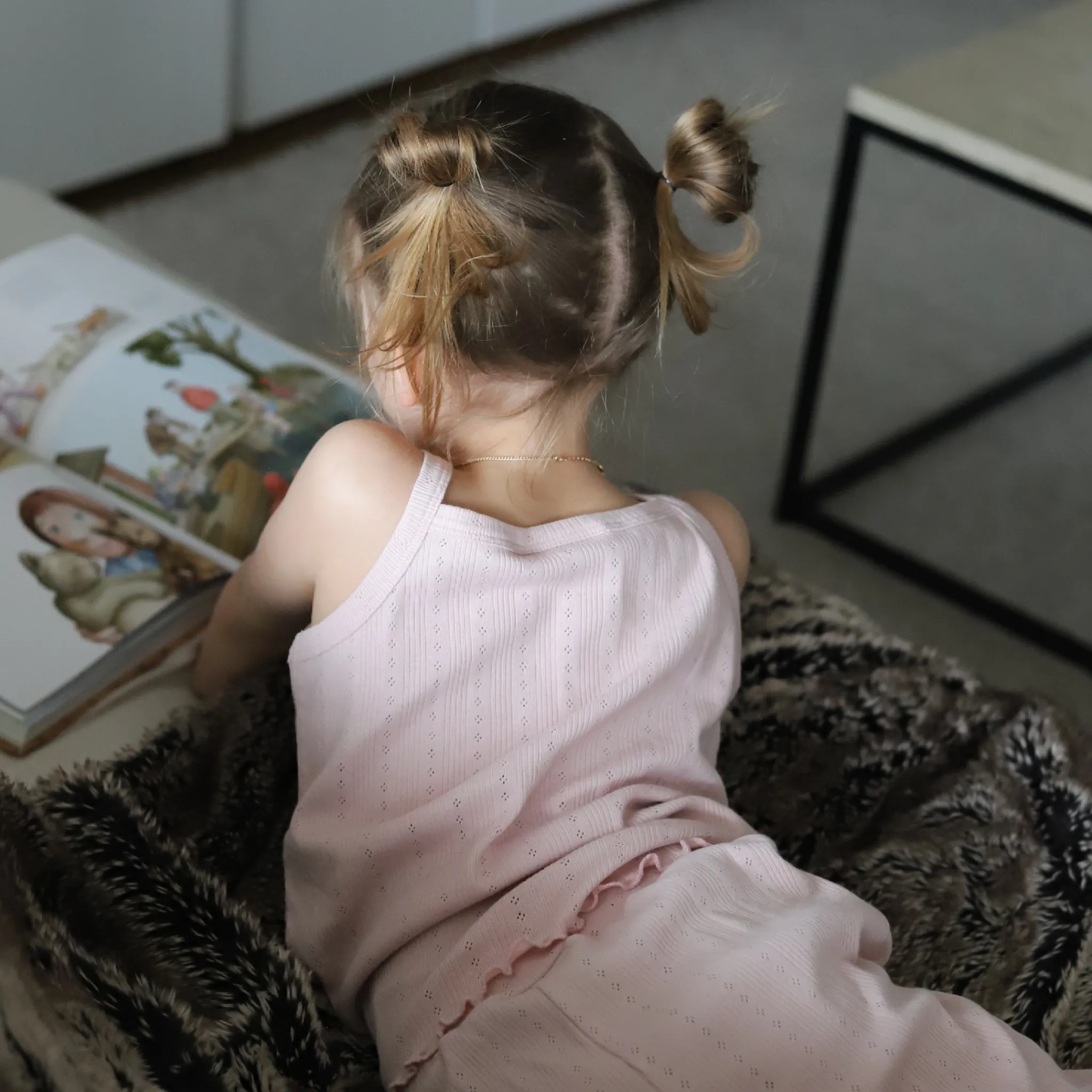 Barn Geggamoja T-Shirts<Linne Pointelle Pink Rose