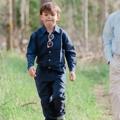 Barn Geggamoja Byxor<Linnebyxor Navy