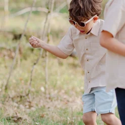 Barn Geggamoja Shorts<Linneshorts Ljusblå