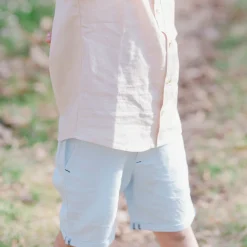 Barn Geggamoja Shorts<Linneshorts Ljusblå