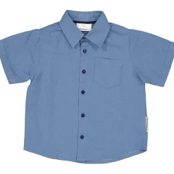 Barn Geggamoja Skjortor<Linneskjorta Blå