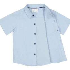 Barn Geggamoja Skjortor<Linneskjorta Ljusblå
