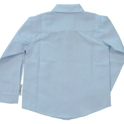 Barn Geggamoja Skjortor<Linneskjorta Långärmad Ljusblå