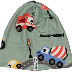 Barn Geggamoja Vintermössor|Bambukläder<Mössa Bambu fleecefodrad Traktor Grön