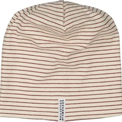 Barn Geggamoja Tunna Mössor<Mössa i bomullsribb Vinröd rand