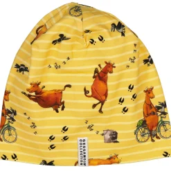 Barn Geggamoja Tunna Mössor<Mössa Mamma Mu och Kråkan Gul/Vit