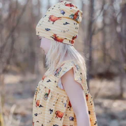 Barn Geggamoja Tunna Mössor<Mössa Mamma Mu och Kråkan Gul/Vit