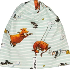 Barn Geggamoja Tunna Mössor<Mössa Mamma Mu och Kråkan Mint/Vit